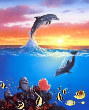 動物 Painting - amh0155D 現代の海底世界の海洋